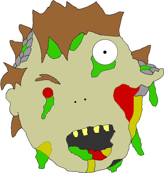 A Cartoonish Zombie Head - Cartoon Clipart (600x600), Png Download
