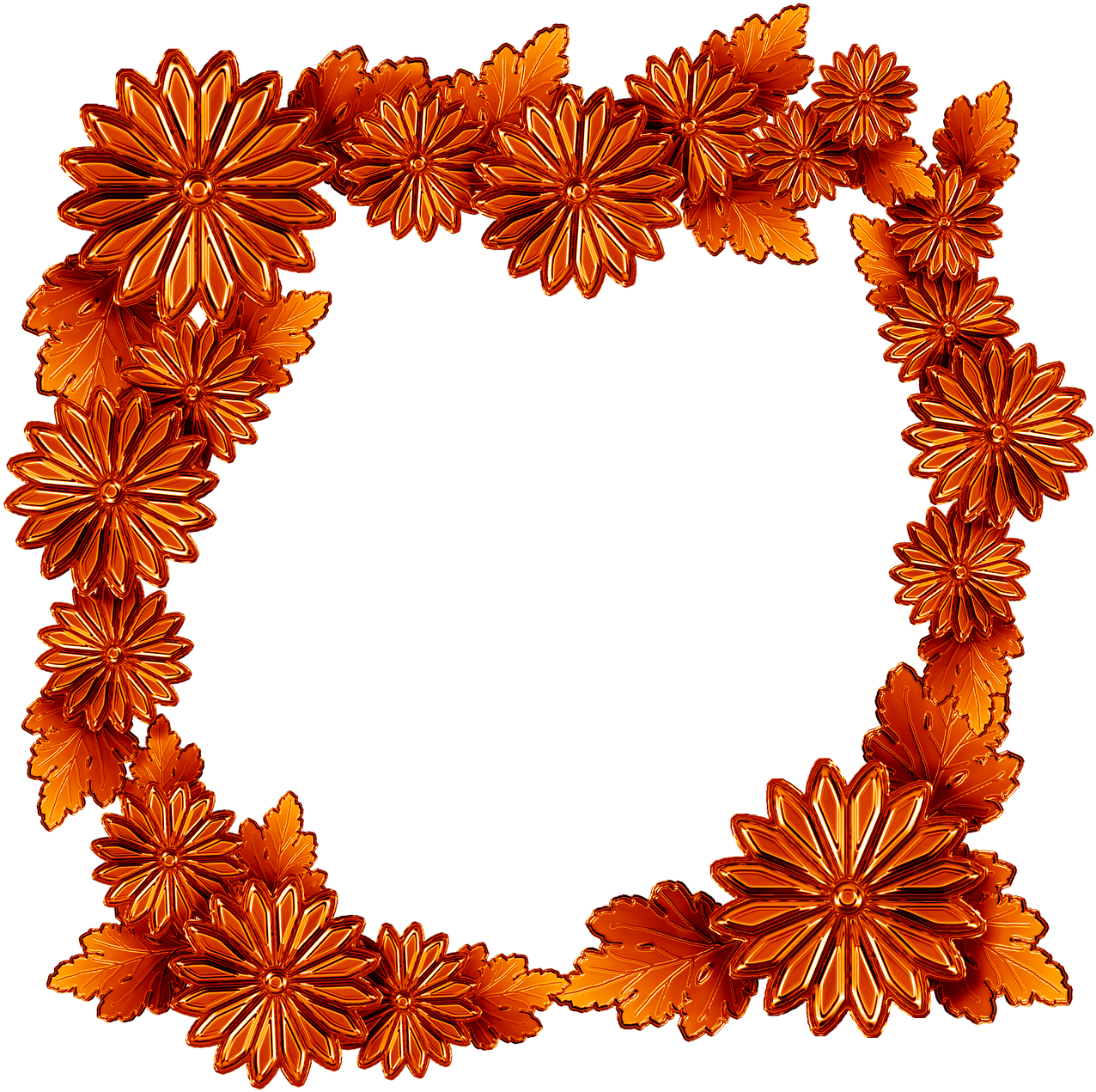Copper The Frame Chrysanthemum Flowers - Stock.xchng Clipart (1280x1280), Png Download