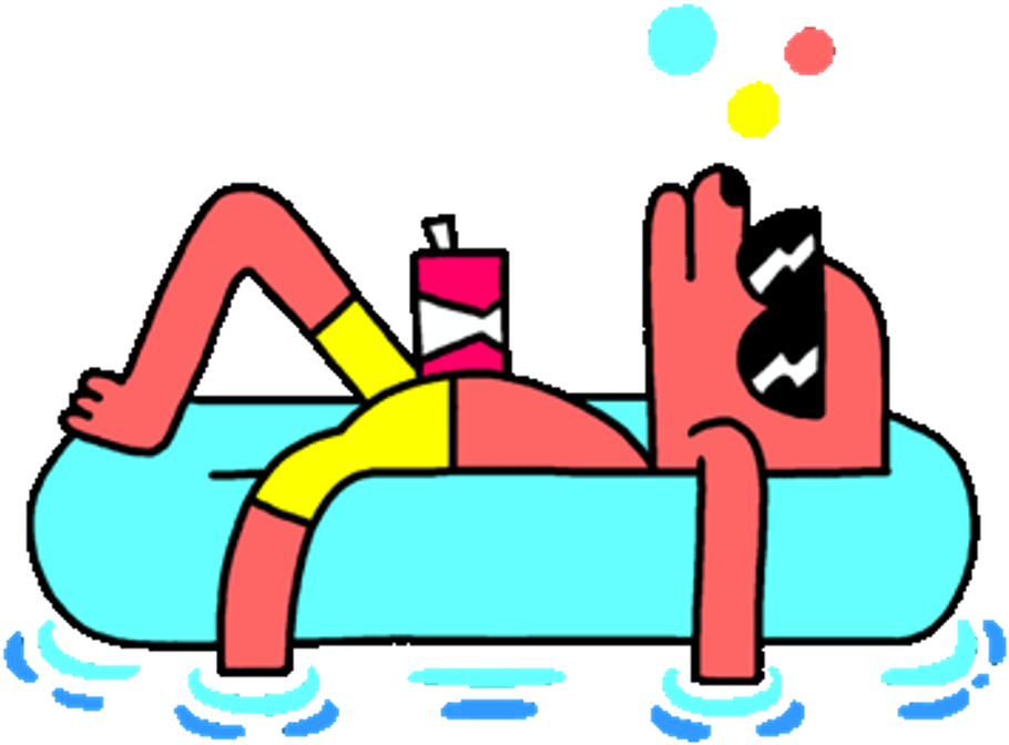 Doggo Summer Pool Vibes Kawaii Splash - Transparent Animated Gif Summer Clipart (1024x1024), Png Download