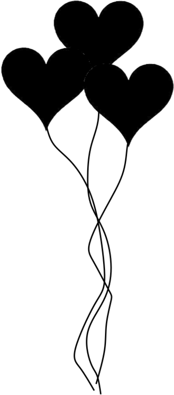 Heart - Heart Balloons Black And White Clipart (730x973), Png Download