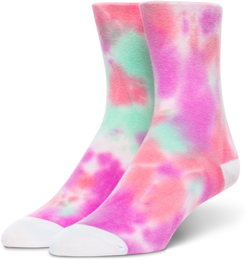 Happy Cloud Tie Dye Crew Socks Clipart (1024x1024), Png Download