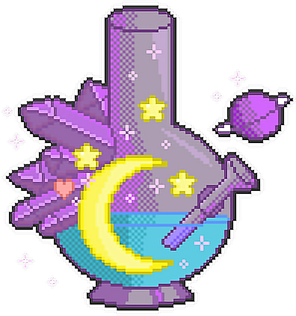 Bunt Moon Crystal Ftestickers Cosmic Clipart (630x654), Png Download