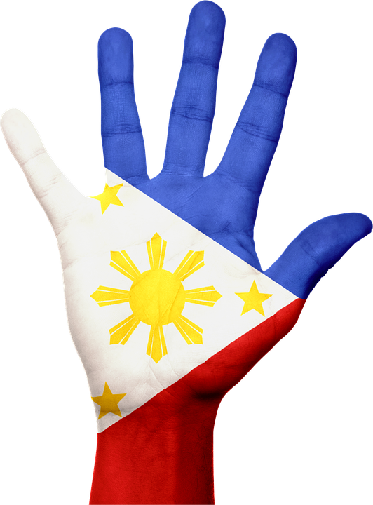 Hand With Philippine Flag Clipart (532x720), Png Download