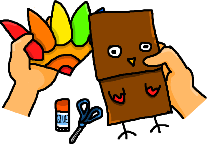 Thanksgiving At Our Doors - Cartoon Clipart (702x495), Png Download