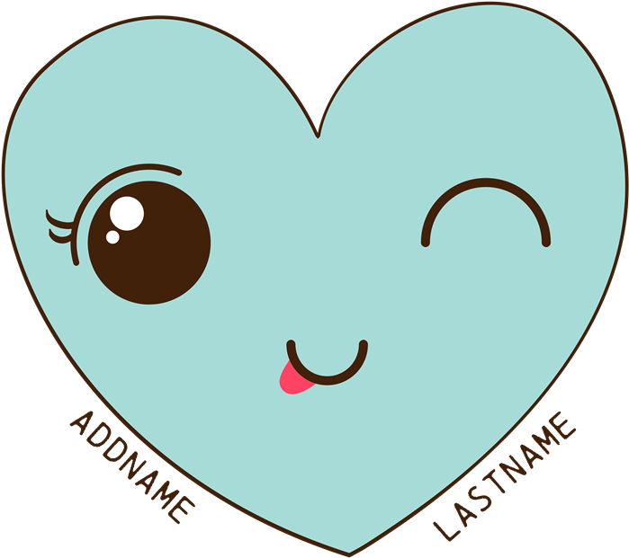 Cute Winking Heart Personalized Baby Hat Clipart (700x700), Png Download