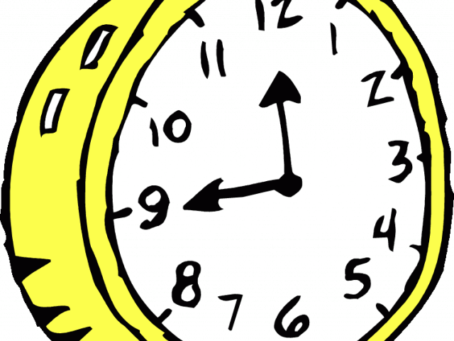 Wall Clock Clipart Black And White - Png Download (640x480), Png Download