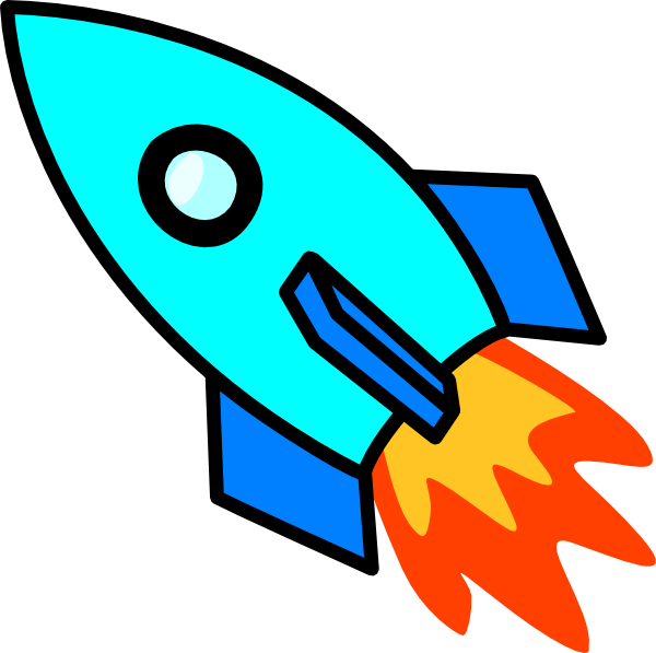 Light Blue Rocket Clip Art At Clker - Png Download (600x597), Png Download