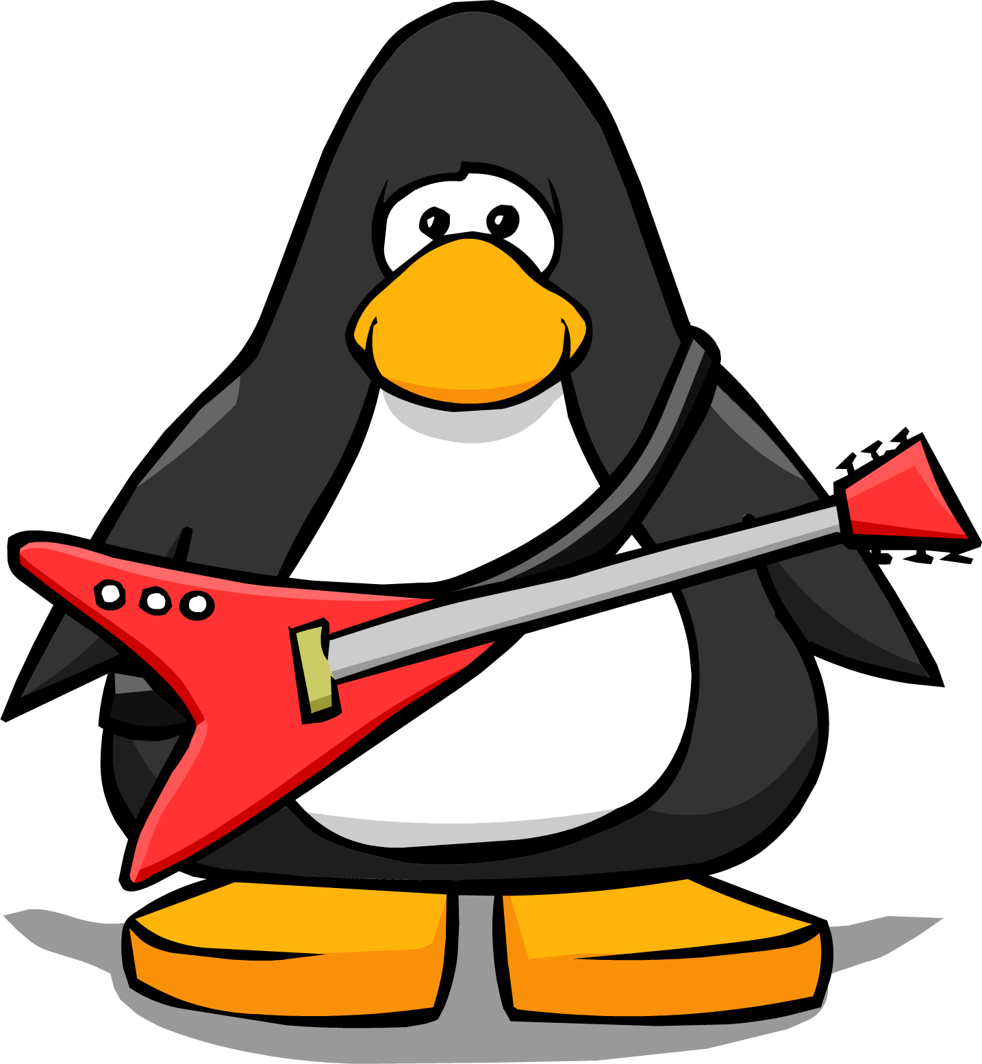 Red Electric Guitar Pc - Penguin With Top Hat Clipart (1434x1554), Png Download