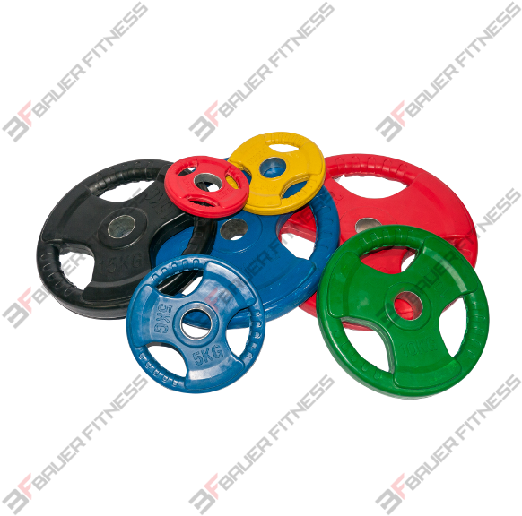 Rubber Encased Plates With Hand Grips Weight Clipart (600x600), Png Download