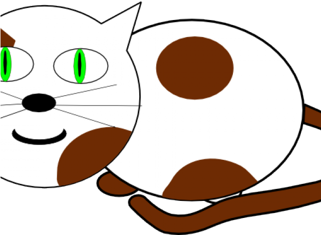Kitten Clipart Cat Sat - Custom Brown And White Cat Shower Curtain - Png Download (640x480), Png Download