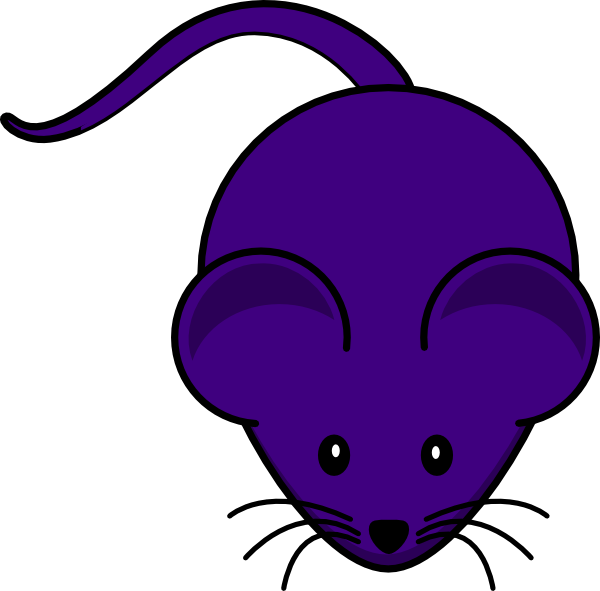 Purple Simple Mouse Art Clip Art At Clker Com - Black Mice Cartoon Png Transparent Png (600x591), Png Download