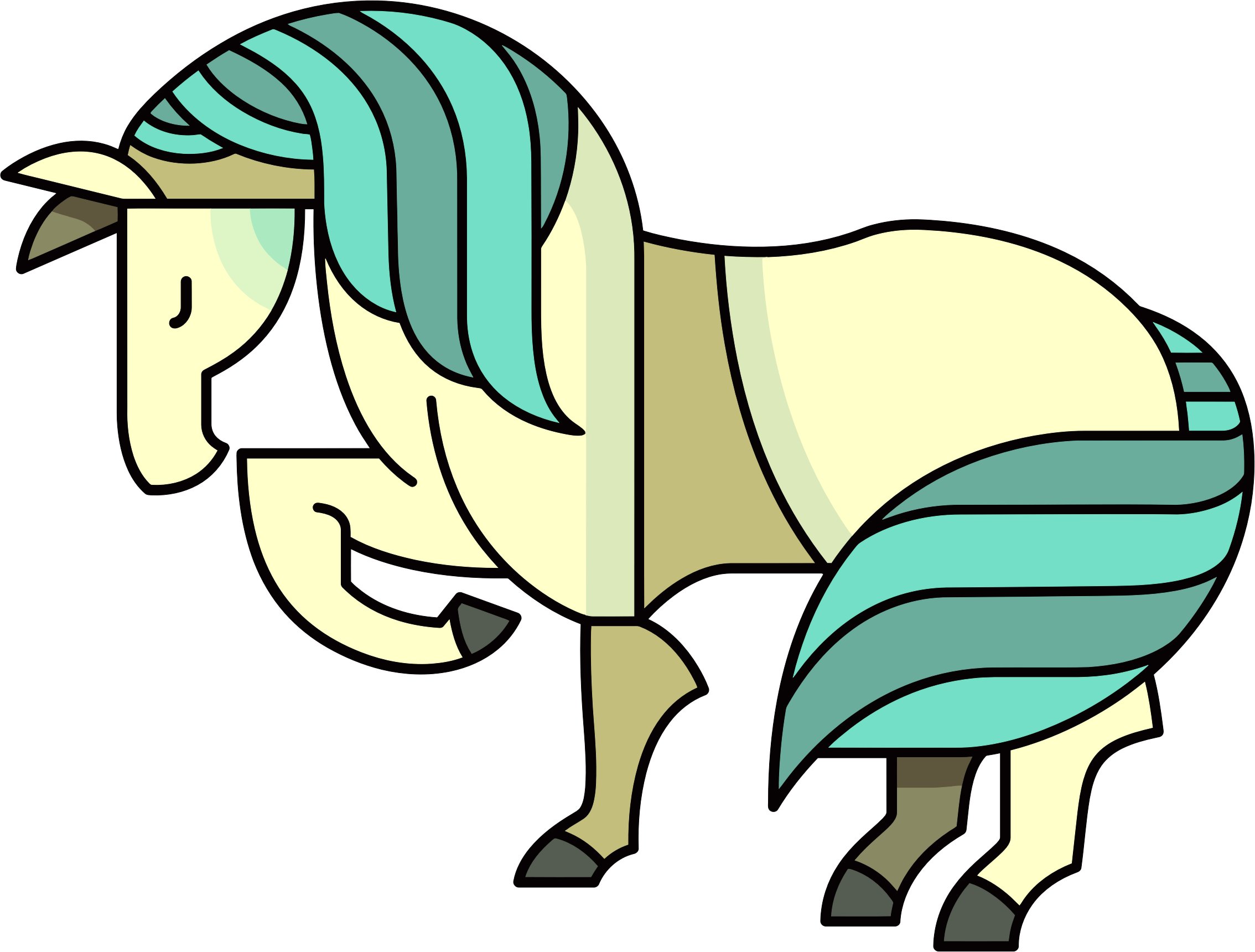 Stylized Cartoon Horse Vector Clipart - Year Of The Horse Chinese Zodiac Illustration Pendant - Png Download (2268x1720), Png Download