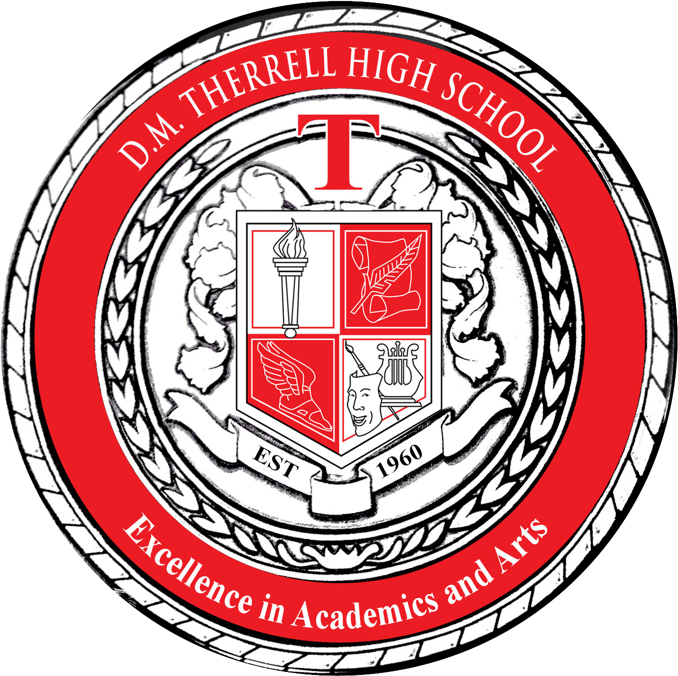 Daniel Mclaughlin Therrell - Therrell High School Logo Clipart (1366x1361), Png Download