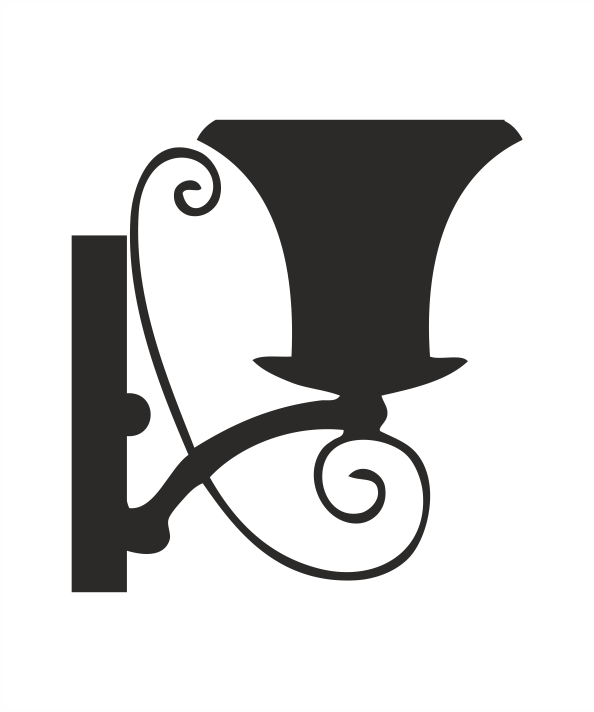 Vinilo Lampara - Lamp Silhouette Clipart (594x712), Png Download