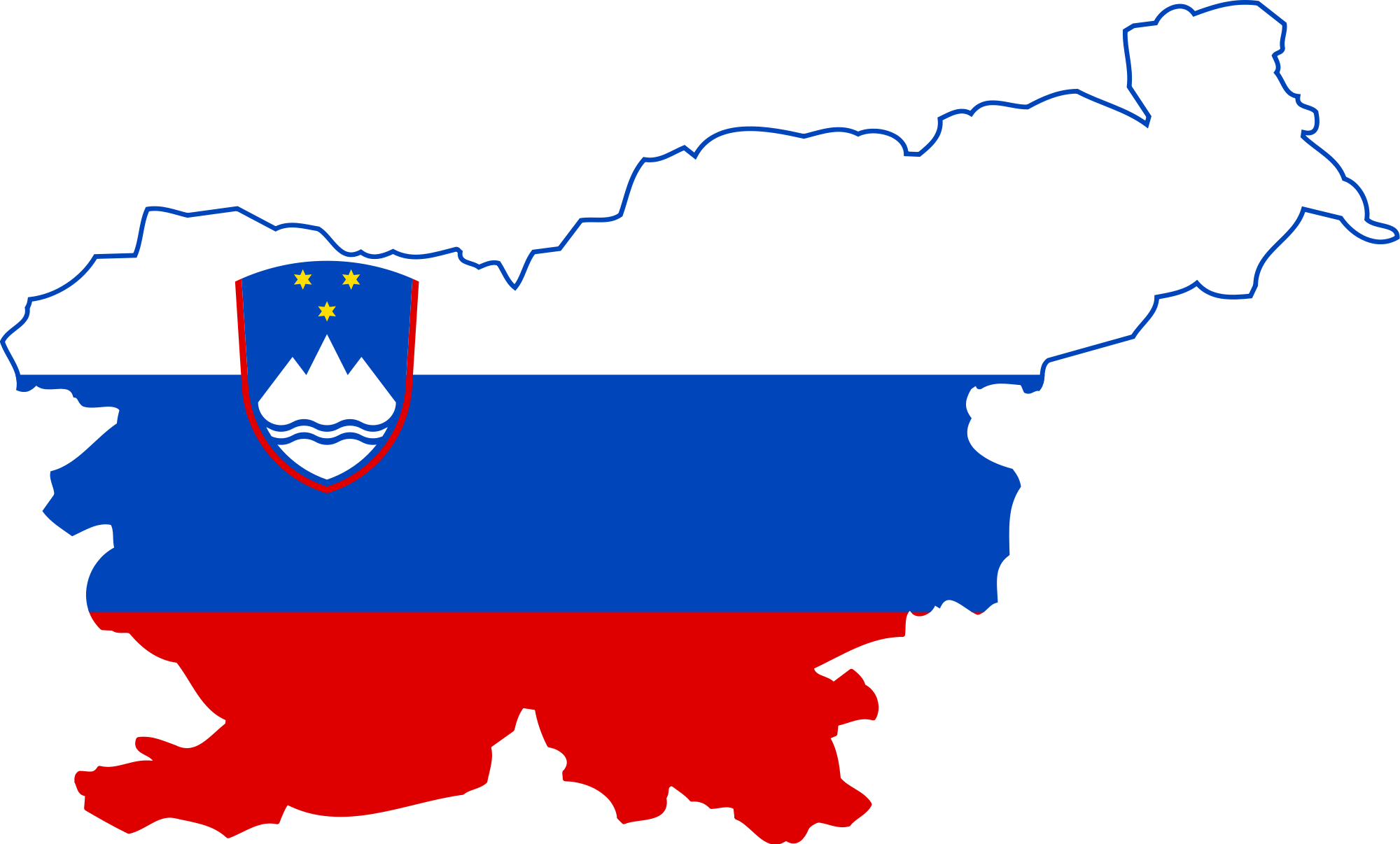 Slovenia Joins Project Mine - Flag Map Of Slovakia Clipart (2000x1206), Png Download