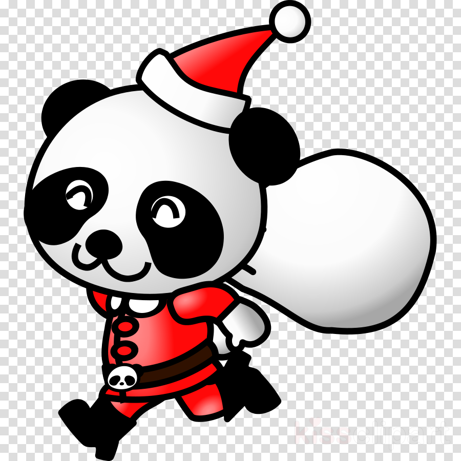 Panda Santa Clipart Giant Panda Santa Claus Clip Art - Santa Panda - Png Download (900x900), Png Download