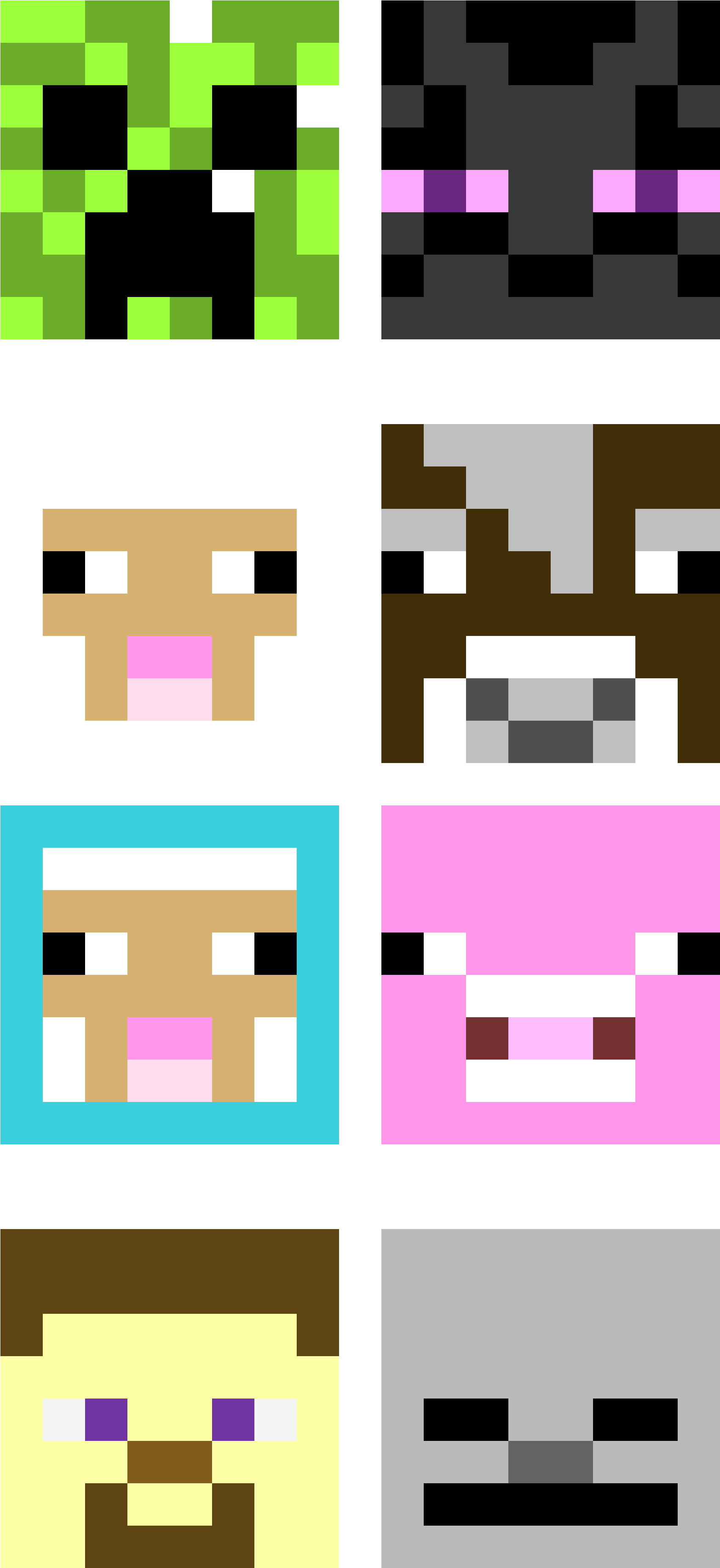 Minecraft Blok Hedz Clipart (1900x3700), Png Download