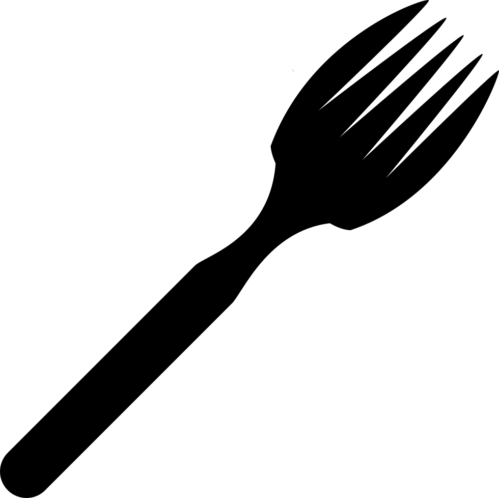 Clip Royalty Free Fork Eating Tool Silhouette In Diagonal - Png Download (980x978), Png Download