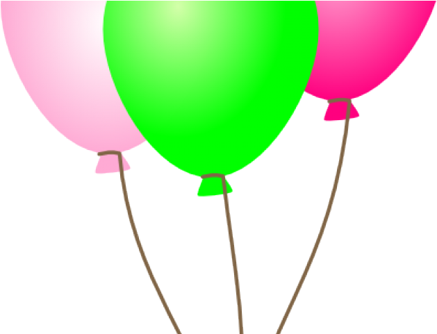 Pink And Green Balloons Png Clipart (640x480), Png Download
