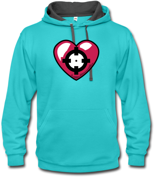 Clip Art Heart Hoodie With Transparent Background - Sweatshirt - Png Download (650x650), Png Download
