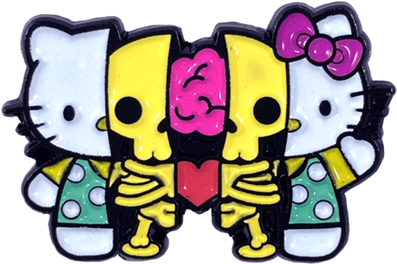 Hk Inside Out Enamel Pin - Hello Kitty Clipart (600x600), Png Download
