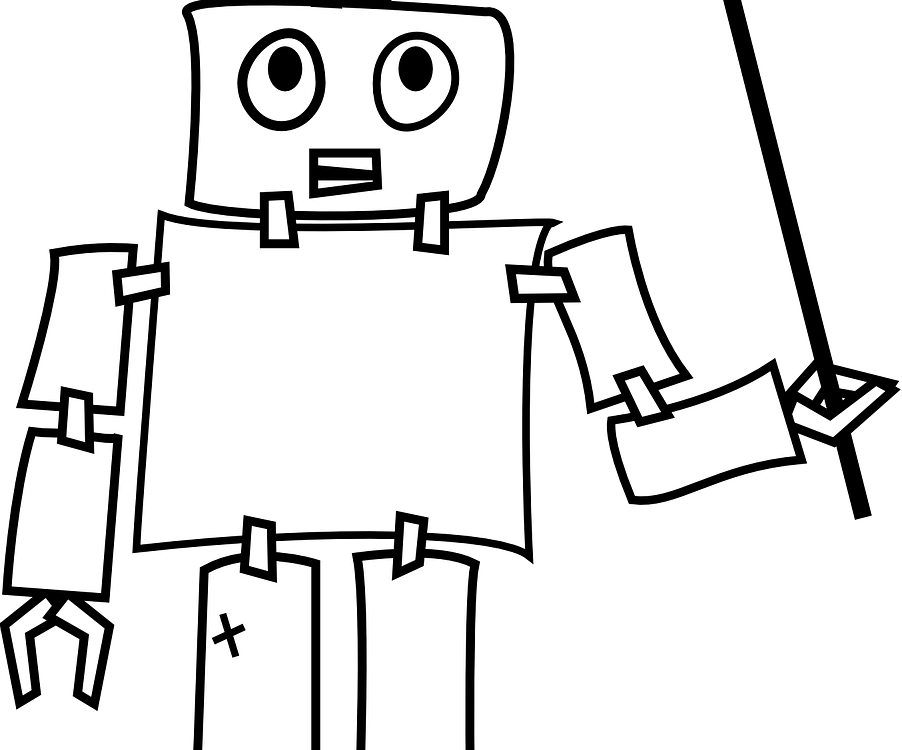 Picture Free Teaching To Teach Other Robot Labor Force - Robot Pencil Drawing Simple Clipart (902x750), Png Download