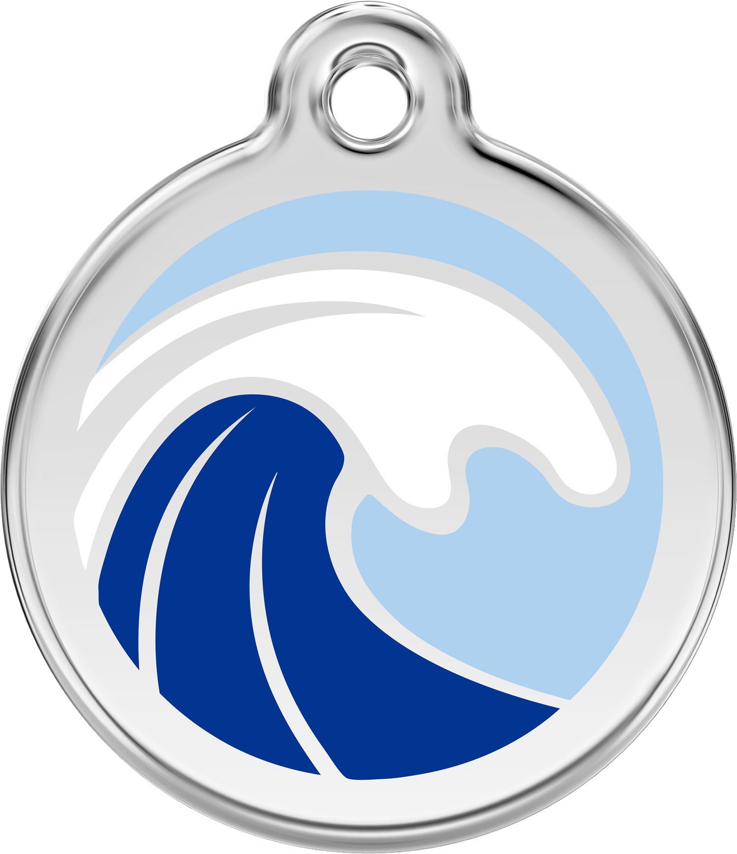 Wave - Red Dingo Tribal Fish Pet Id Dog Tags In Stainless Clipart (1500x1738), Png Download
