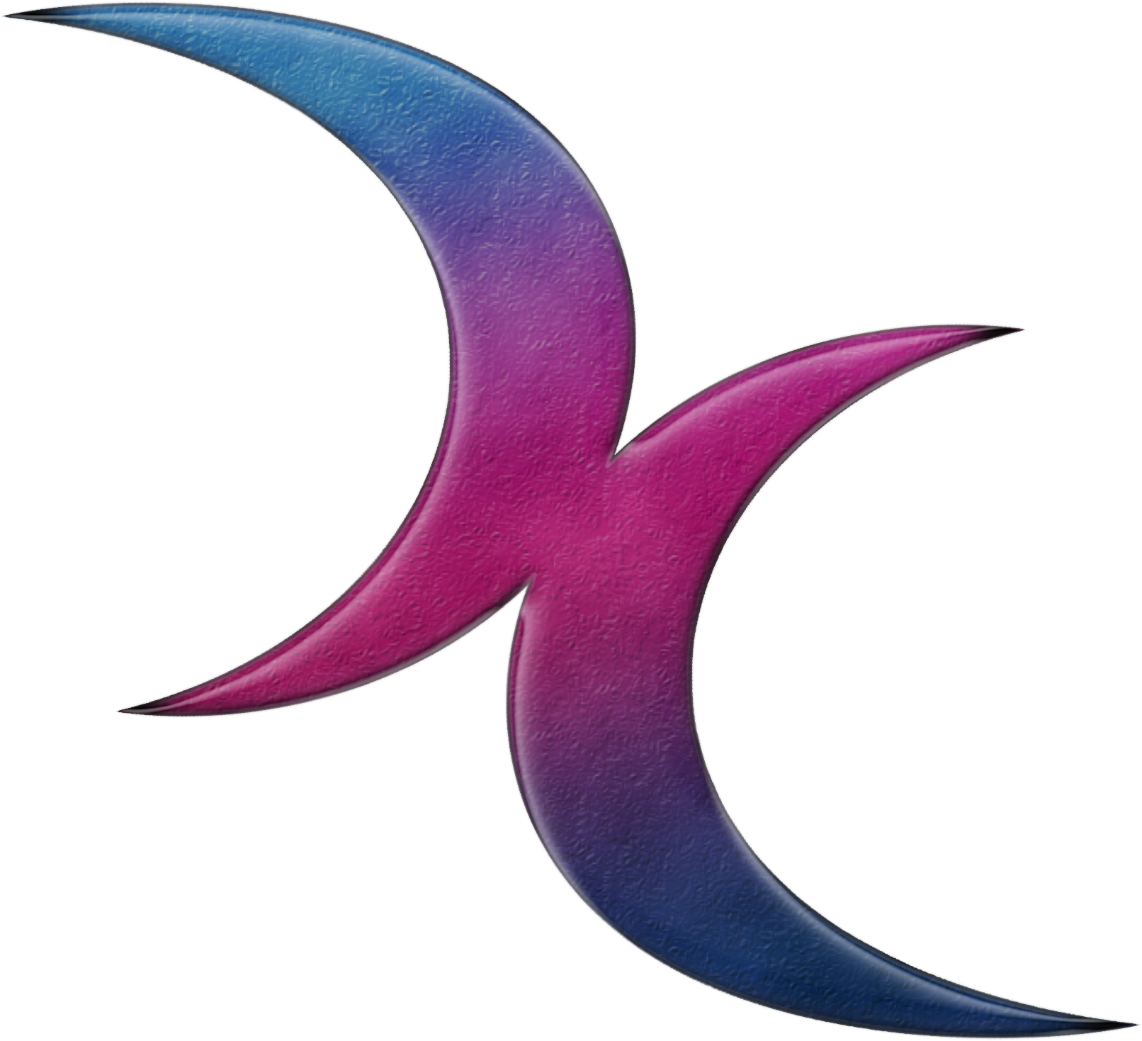Bisexual Pride Double Crescent Moons In Pride Flag - Double Crescent Moon Tattoo Clipart (1612x1469), Png Download