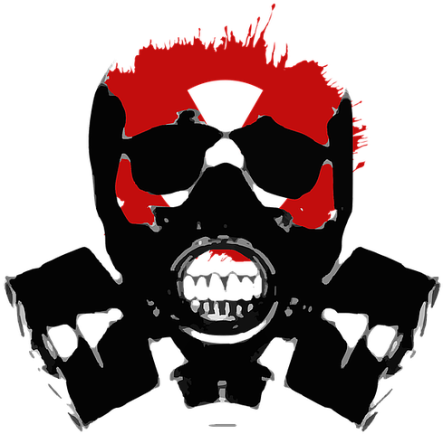 Isolated, Transparent, Radioactivity, Skeleton, Mask Clipart (640x621), Png Download