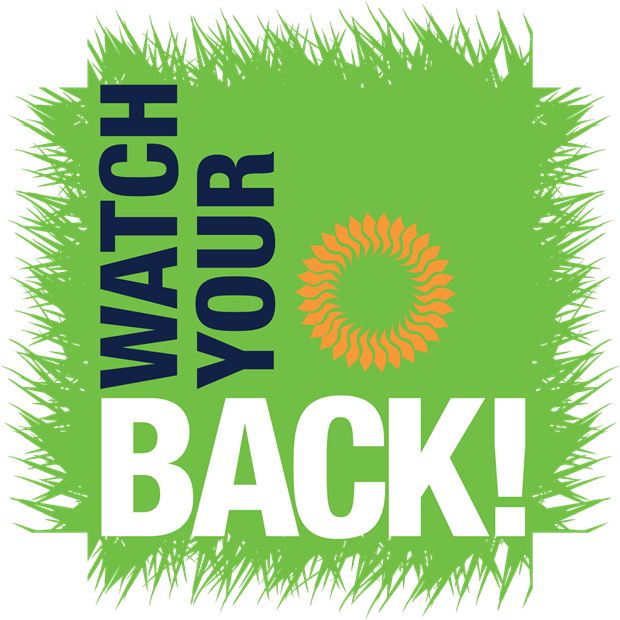 Garden Celebs And 150 Garden Centres Back Anti-skin - Bilingual Caution Watch Overhead-heavy-duty Construction Clipart (620x620), Png Download