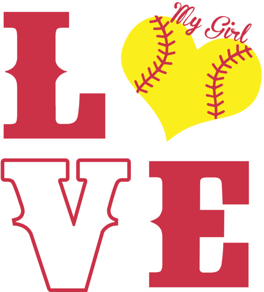 Love My Girl- Softball - Portable Network Graphics Clipart (543x600), Png Download
