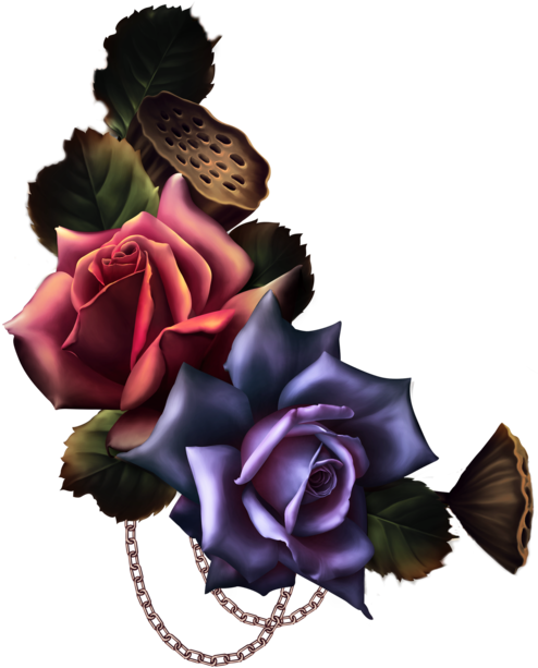 Goth Bouquet Goth, Clip Art, Decoupage, Butterflies, - Goth Subculture - Png Download (510x617), Png Download