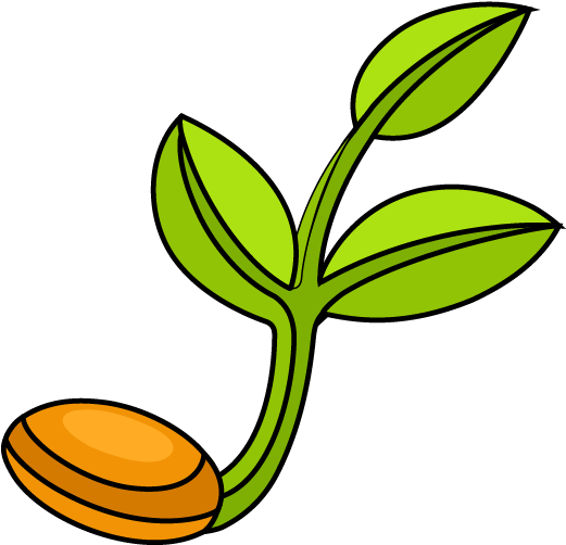 Bean Sprout - Sprouting Clipart (600x600), Png Download