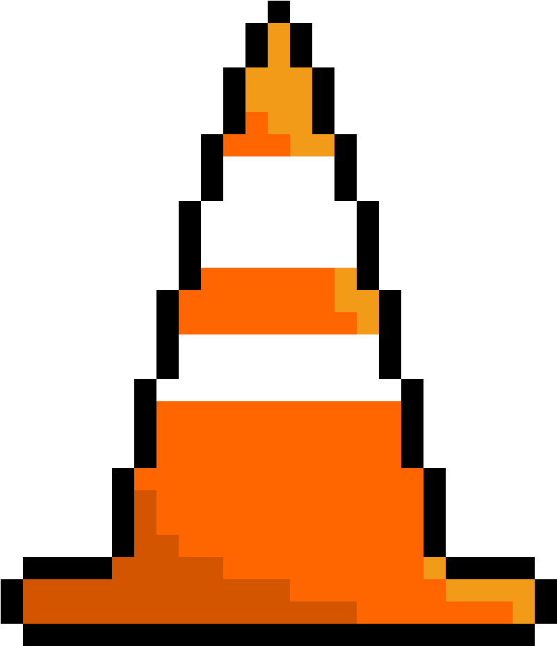 Traffic Cone - Spaceship Pixel Art Png Clipart (1000x1000), Png Download