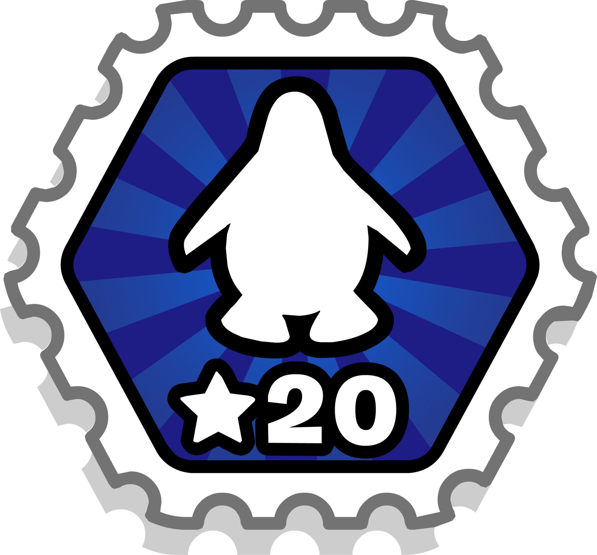 Club Penguin Ace Pilot Stamp Clipart (2000x1859), Png Download