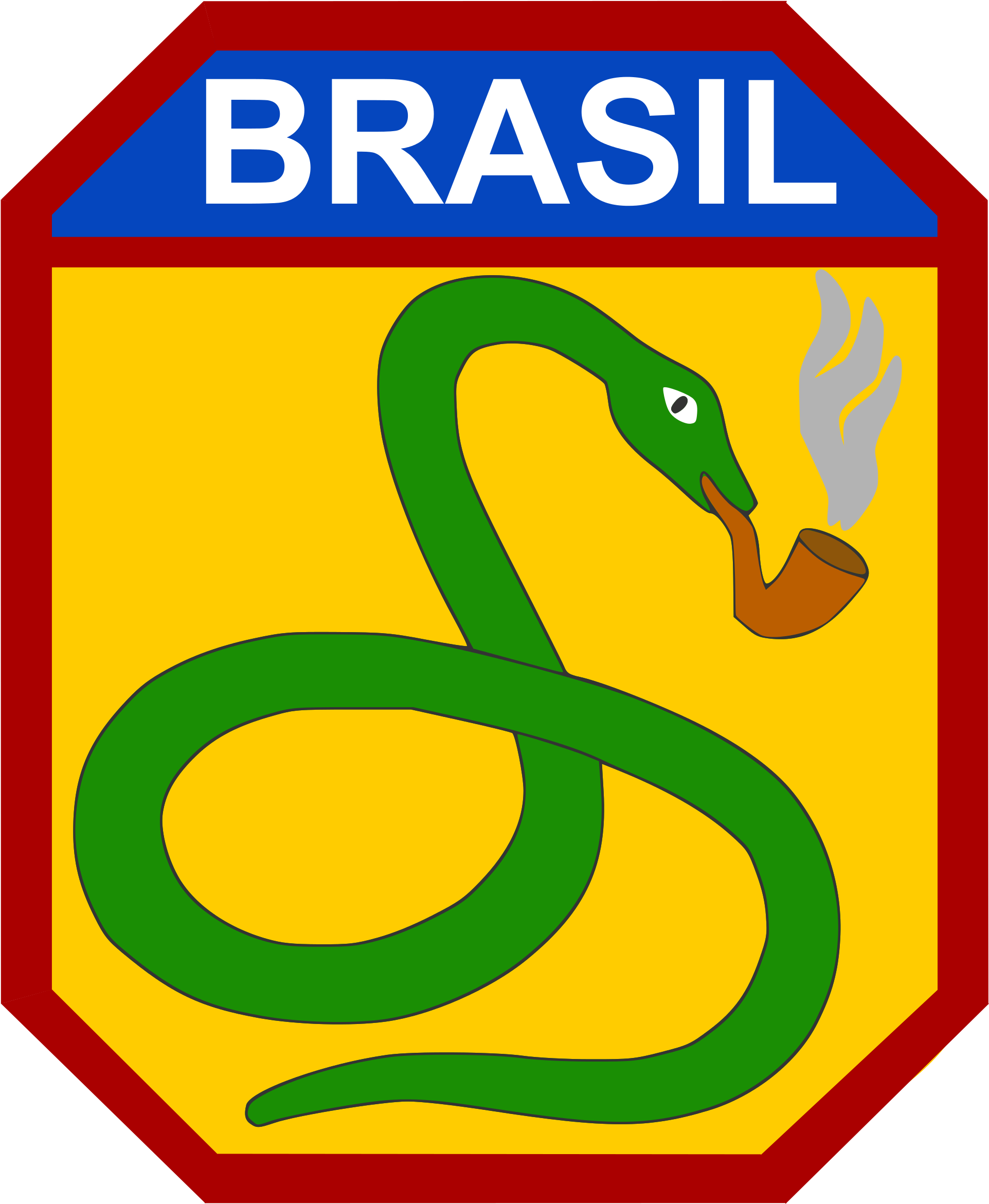 It's A Snake With A Pipe - Brazil Smoking Snake Clipart (638x768), Png Download