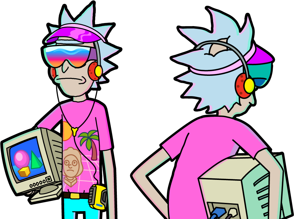 John Rick - Rick Zarchez - Dude Rick - Vaporwave Rick - Rick And Morty Png Transparent Clipart (1014x808), Png Download