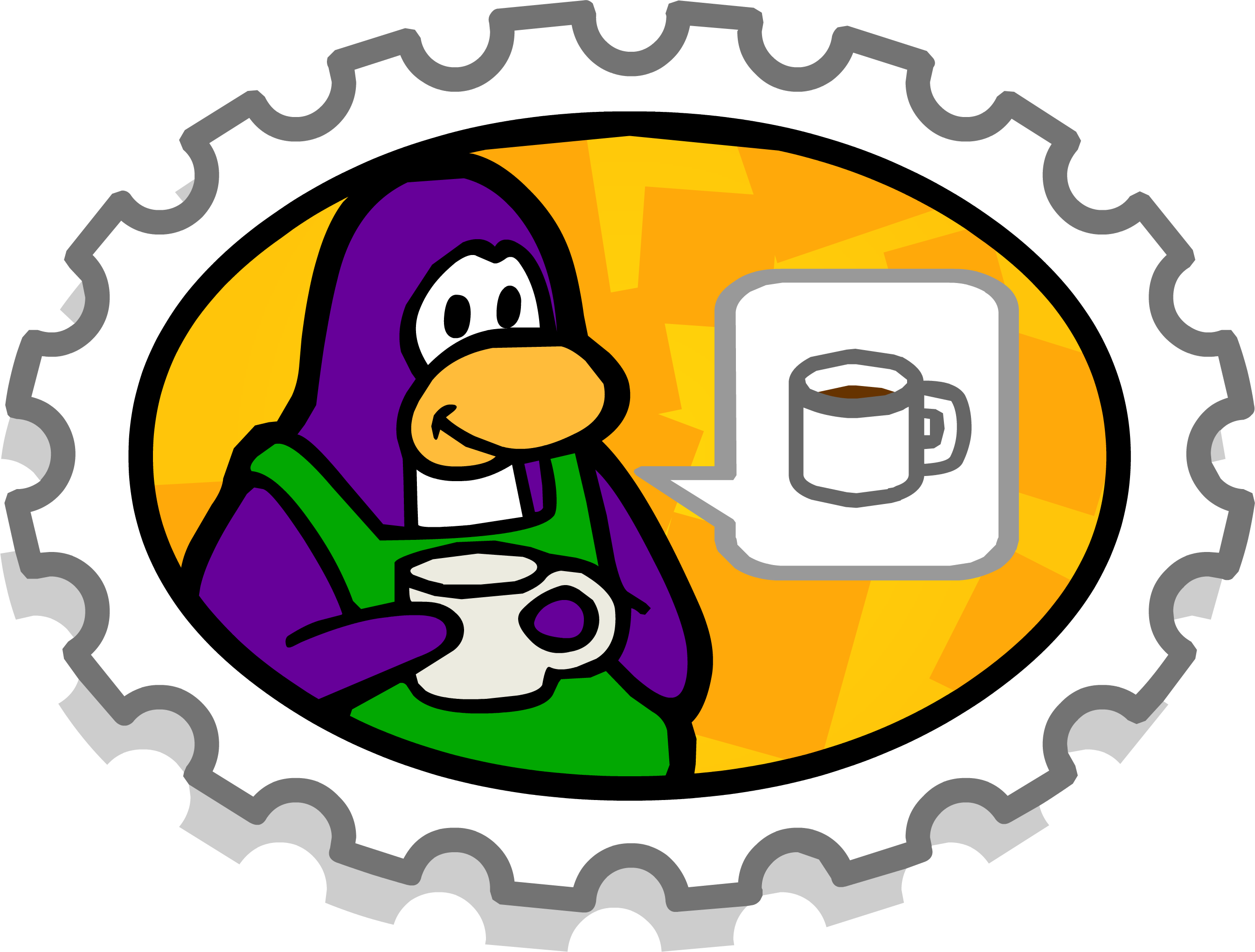 Club Clipart Coffee Meeting - Club Penguin Stamps - Png Download (2691x2042), Png Download