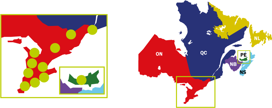 Current Greentec Dealers In Canada - 2015 Federal Election By Province Clipart (948x401), Png Download