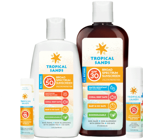 Tropical Sands Bidoegradable Suncare Bundle - Mexitan All Natural Spf 30 Sunscreen Fragrance Free Clipart (600x600), Png Download