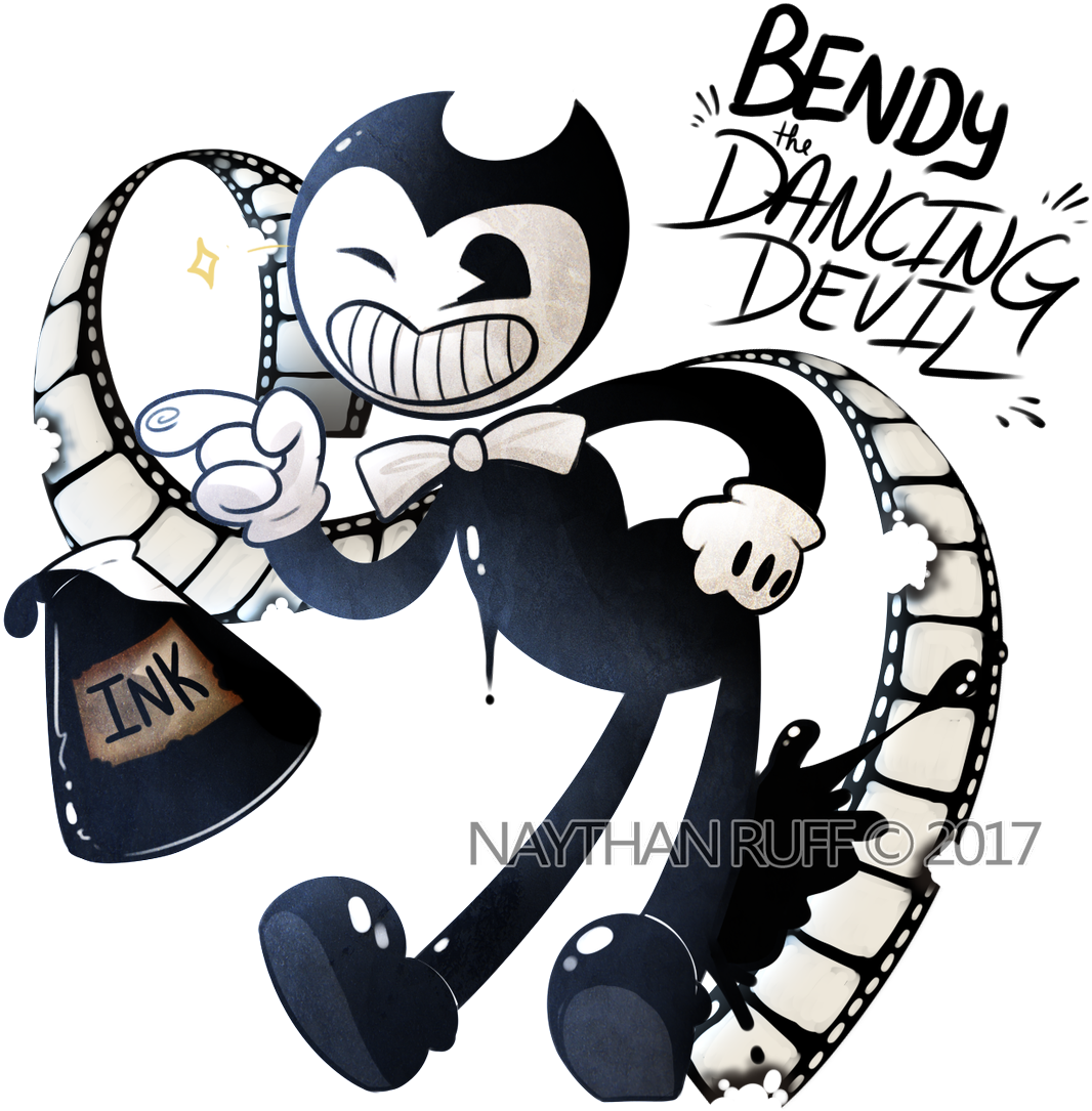 Art By Nvermor Studio @ Nvermorr Bendy And The Ink - Cartoon Clipart (1200x1147), Png Download