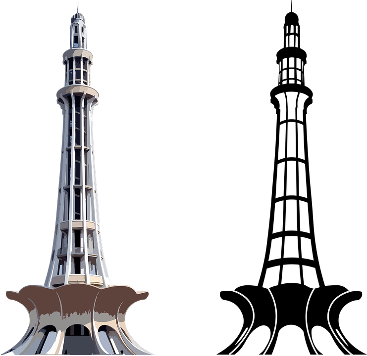 Here You Can Find Information About The Prime Ministers - Minar E Pakistan Drawing Clipart (741x720), Png Download
