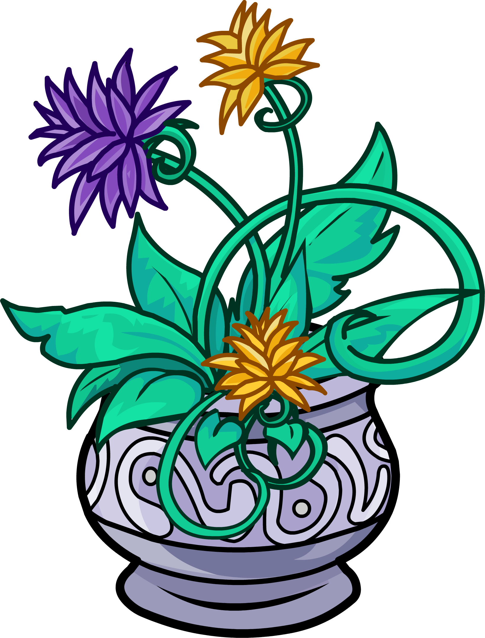 Elegant Plants - Club Penguin Plants Clipart (1640x2154), Png Download