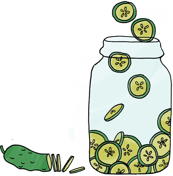 Pack The Veggies Into The Jar Clipart (600x613), Png Download