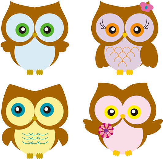 Clip Art Four Transprent - Owl Design Cartoon - Png Download (750x571), Png Download