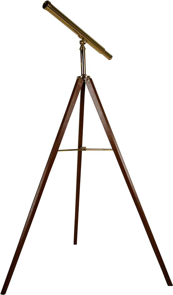 Vintage Van Cort Instrument Makers Brass Telescope - Tripod Clipart (612x1047), Png Download