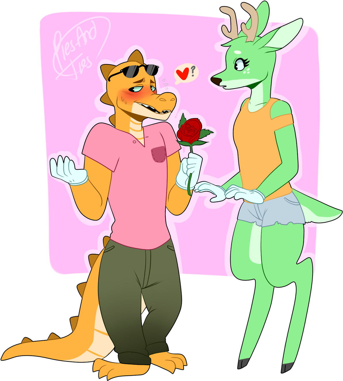 You Cannot Stop Me From Shipping My Oc's With My Friends - Toontown Deer And Crocodile Clipart (1280x1429), Png Download