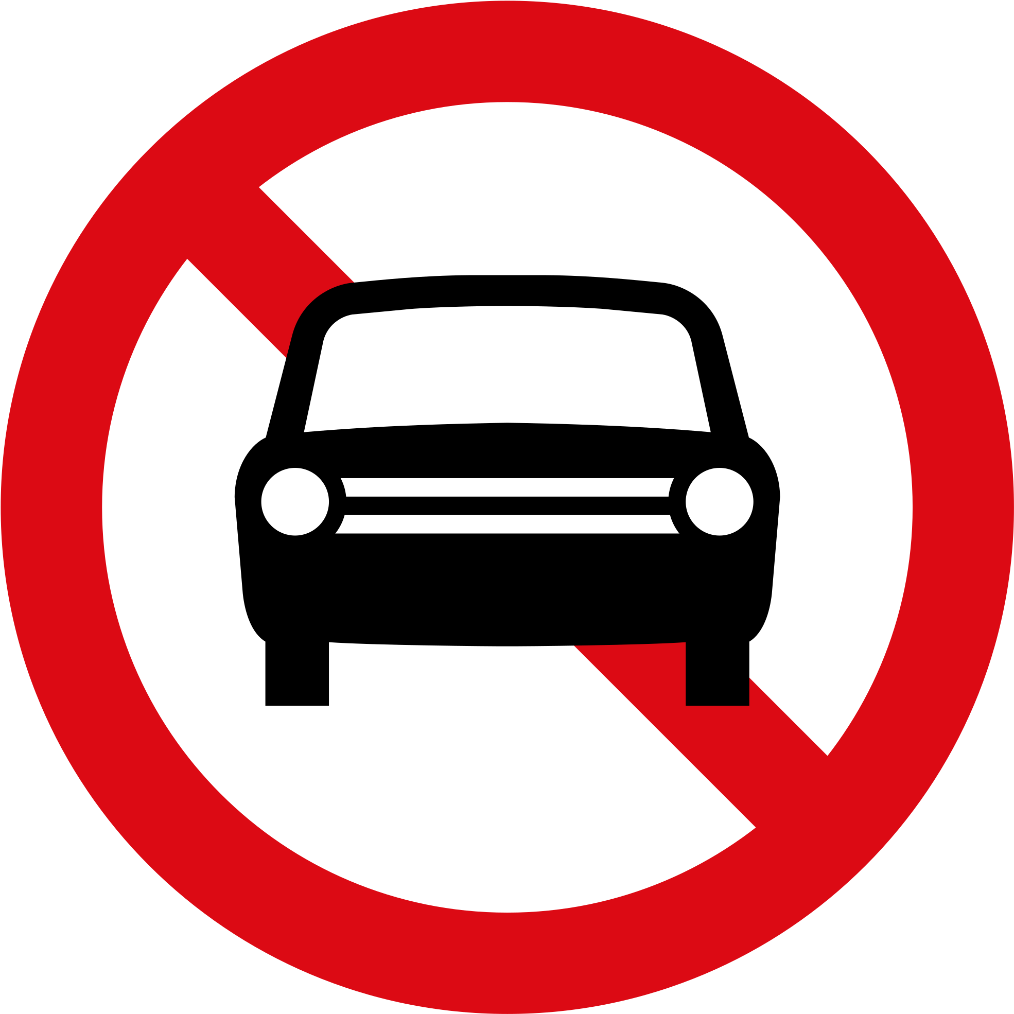 Open - No Entry For Vehicles Sign Clipart (2000x2000), Png Download