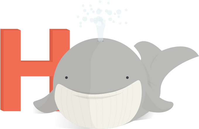 H For Hval - Whale Clipart (1000x654), Png Download