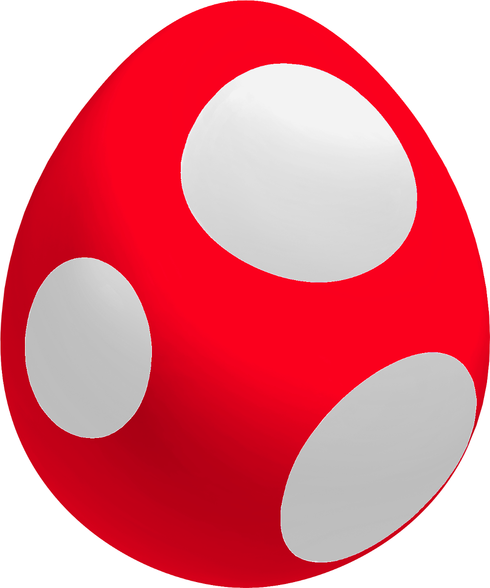 Red Egg - Mario Red Yoshi Egg Clipart (1000x1199), Png Download